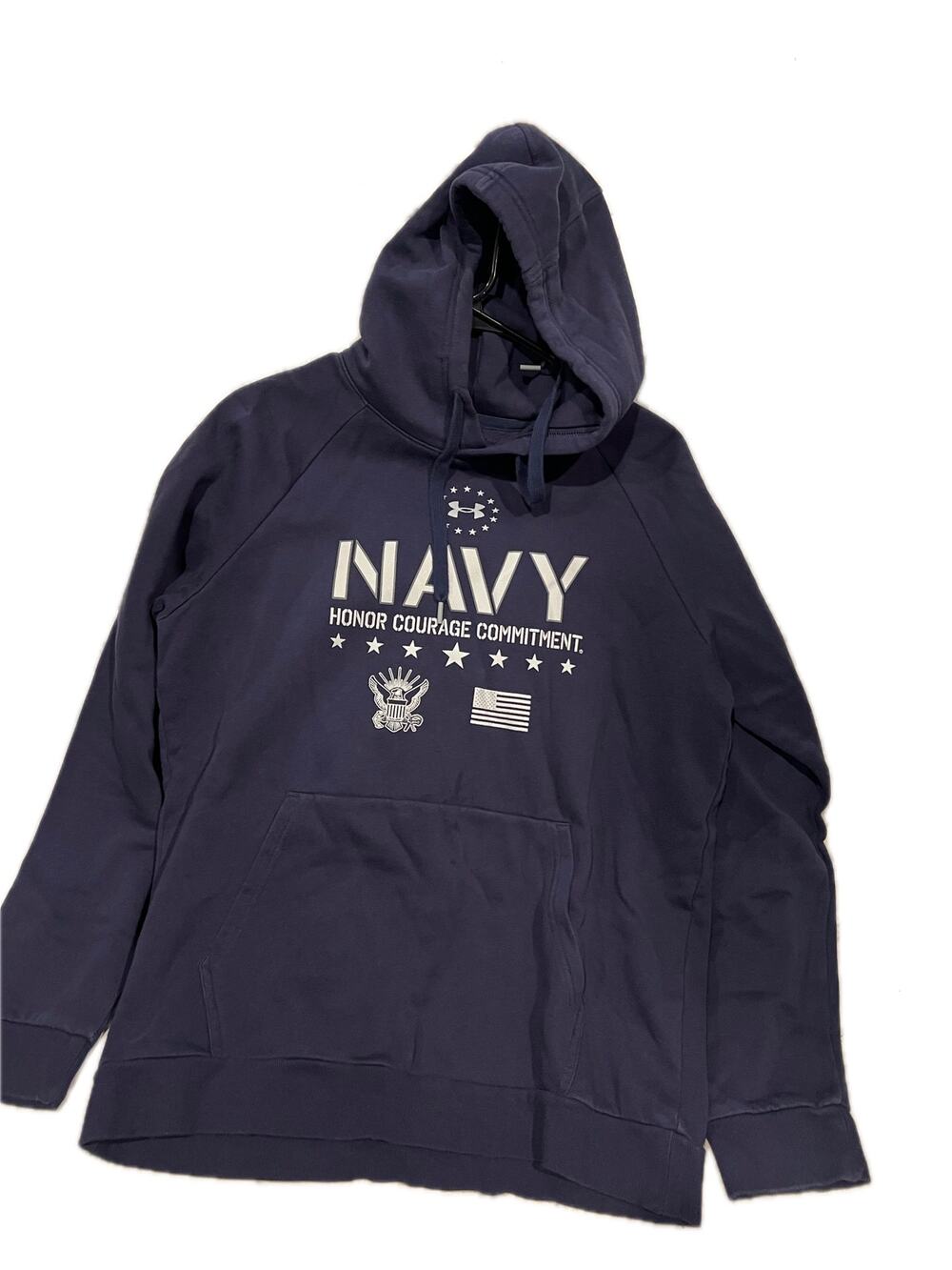 Under Armour US Navy Navy Blue Pullover Hoodie Mens Medium